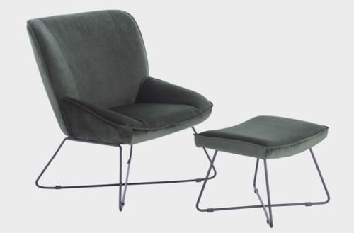 ברונו כורסת המתנה מעוצבת רגל מתכת שחורה ריפוד בד קטיפה