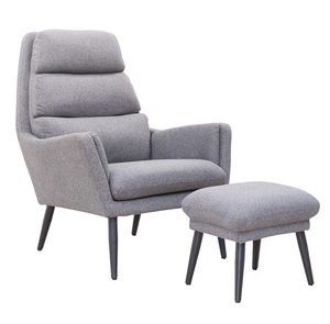 ברנרדו כורסת אירוח מעוצבת + הדום תואם - רגל עץ שחורה ריפוד בד קטיפה מיליון כסאות