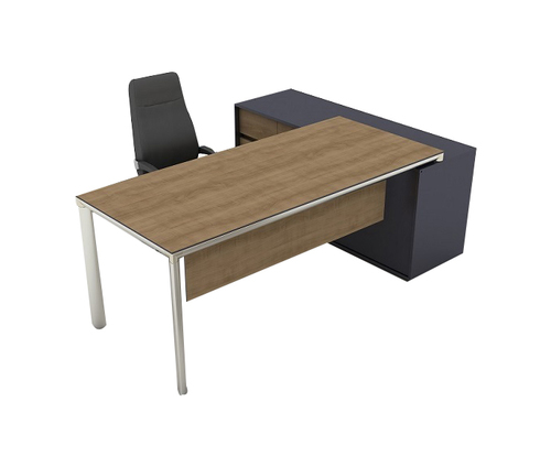 מערכת מנהל לוטוס - שולחן מנהל + שלוחה - חום +אפור כהה