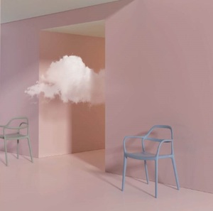 דאלי כסא המתנה מעוצב - פלסטיק לבן - נערם - מידות L53.5*W57.5*H77 - גובה מושב 46 ס"מ מיליון כסאות