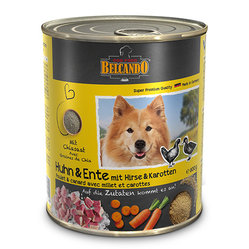 שימורי מזון כלבים בלקנדו –  עוף וברווז 800 גר