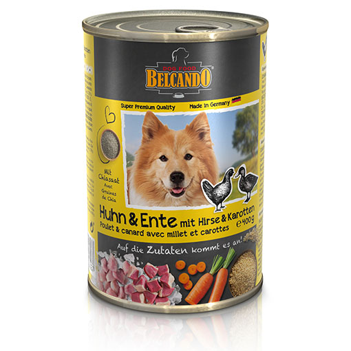 שימורי מזון כלבים בלקנדו –  עוף וברווז 400גר