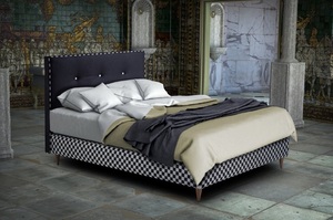 מיטה זוגית מרופדת - דגם BLACK&WHITE