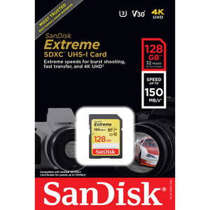 SanDisk 128GB Extreme UHS-I U3 SDXC Memory Card