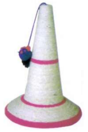 קונוס גירוד לחתול + צעצוע תלוי