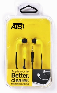 אוזניות סיליקון לאייפון וסמסונג גלקסי בצבע שחור/IPHONE/SAMSUNG GALAXY  ATS