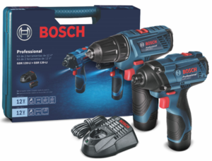 סט מברגות ליתיום 12V אימפקט + מברגה/מקדחה BOSCH