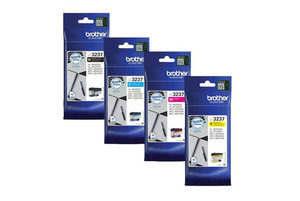  סט ראשי דיו מקורי Brother LC3237BK+Y+M+C Ink