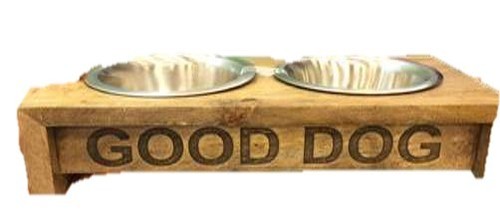 מתקן עץ דקורטיבי + קערת נירוסטה 21 ס"מ