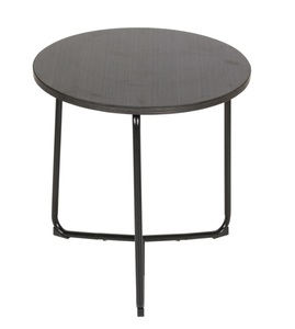 שולחן קפה דגם 1803 - רגל מתכת שחורה - פלטה ( מלמין ) עץ טבעי - גובה 50 ס"מ קוטר 48 ס"מ מיליון כסאות