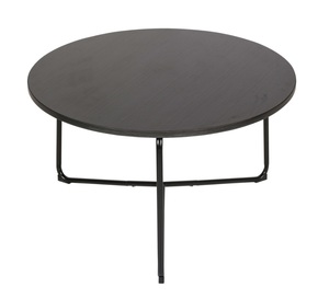 שולחן קפה דגם 1804 - רגל מתכת שחורה - פלטה ( מלמין ) שחורה- גובה 45 ס"מ קוטר 75 ס"מ מיליון כסאות