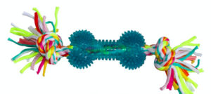 צעצוע חבל עם גומי לכלב