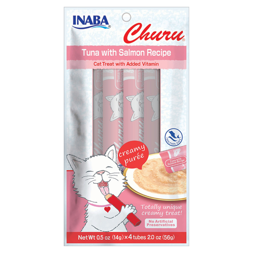 מעדן צ'ורו אינאבה לחתול בטעם סלמון 56 גרם \ Churu Inaba