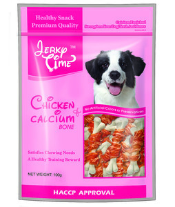 חטיף ג'רקי טיים עצמות בטעם עוף 100 גרם