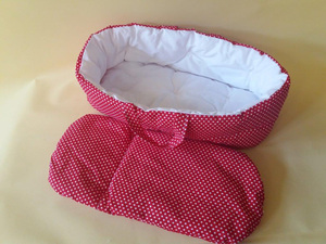 עריסה לבובה - אדומה גדולה עגלות קש ועריסות לבובה