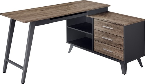 פסי - שולחן מחשב כולל שלוחה רתומה משולבת ארגז מגירות ימין/שמאל