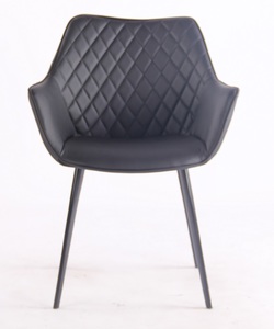 מיניסוטה כורסת אירוח מעוצבת , רגל מתכת שחורה מושב בריפוד בד שחור מיליון כסאות