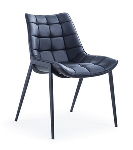 שונית כסא אירוח מעוצב שלד שחור דמוי עור שחור עיצוב קוביות מידות 61*52*78 סמ גובה מושב 45 ס"מ מיליון כסאות