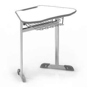 טל שולחן תלמיד מעוצב - כולל סלסלה- טופ לבן 52*76 ס"מ -רגל אפורה -גובה 76 ס"מ מיליון כסאות