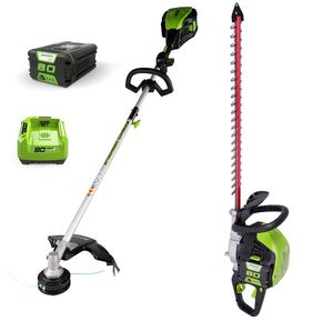 גוזם גדר חיה 80V + קוצץ קנטים 80V + סוללה 2A + מטען מהיר 80V