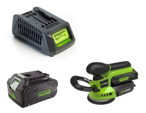 מלטשת 24V + סוללה 4.0Ah + מטען greenworks