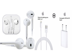  ערכה מקורית של Apple ראש מטען, כבל נתונים, ואוזניות מקוריות