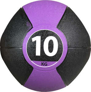 P2I110140 MEDICINE BALL 10KG COLOR PE/BK PURE כדור כח עם ידיות 10 ק"ג גומי