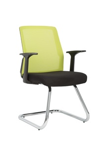 מוזס כסא אורח מושב בד שחור גב רשת שחור ,ידיות קבועות , רגל ניקל מיליון כסאות