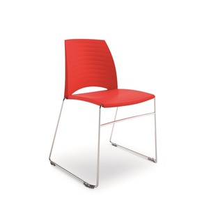 ברנדה כסא אירוח איטלקי ,שלד מגלש -ניקל - מושב פלסטיק שחור מיליון כסאות