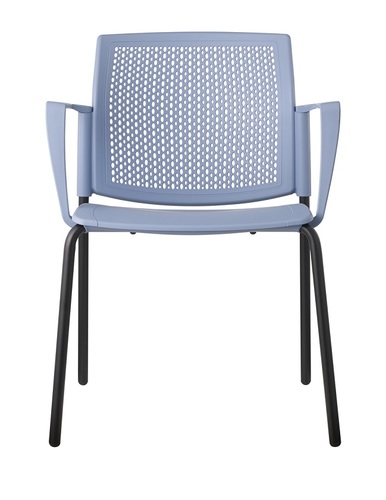 לוגן כסא אורח פסלטיק כחול שלד ניקל