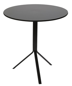 שולחן ג'וי קוטר 70 פלטה HPL שחור, רגלי מתכת שחור מידות 70CM*H75 מיליון כסאות