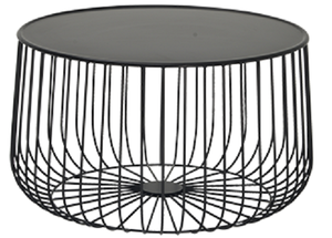 טאקי שולחן המתנה נמוך - מעוצב פסים - מתכת שחורה - קוטר 62 ס"מ גובה 35 ס"מ מיליון כסאות