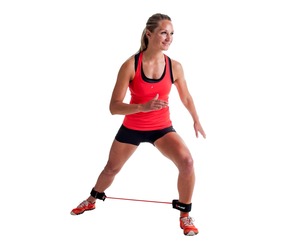 P2I200570 P2I LATERAL TRAINER. BLACK/RED PURE גומיית התנגדות לרגליים 41 ס"מ