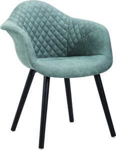 קלואי כורסת אירוח מעוצבת בד ירוק זית רגל עץ שחורה מיליון כסאות