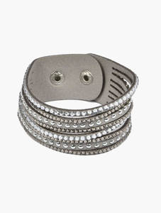 צמיד רחב עור ואבנים