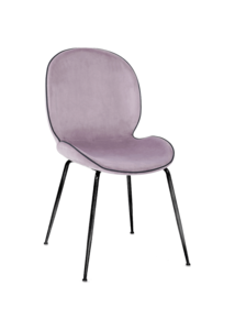 פיראוס כסא אירוח מעוצב מושב מרופד בד שחור רגל מתכת שחורה מיליון כסאות