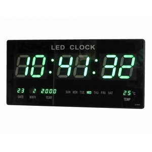 שעון קיר לד דיגיטלי 46 ס''מ בצבע ירוק