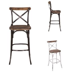 ג'ו כסא בר שלד צבע נחושת או לבן עתיק מושב גב עץ אגוז מיליון כסאות