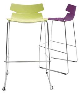 ויה VIA כסא בר שחור פלסטיק שלד ניקל - גובה מושב 65 ס"מ מיליון כסאות