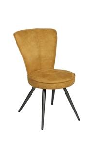 ראמוס כסא אירוח-פינת אוכל מעוצב רגל מתכת שחורה ריפוד בד אפור כהה מיליון כסאות