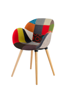 סלבדור כסא אורח בד טלאים רגל עץ מיליון כסאות