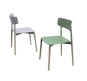 רובין כסא מסעדה-בית קפה פלסטיק ירוק רגלי עץ מידות: 56*50.5*77 ס"מ מיליון כסאות