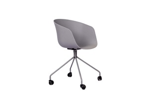 קתרין כסא אירוח מושב פלסטיק אפור או שחור שלד מתכת שחור כולל גלגלים מיליון כסאות