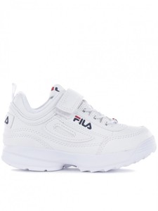 נעלי פילה דיסרפטור לילדים בצבע לבן לק  FILA Disruptor II in white