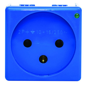 בית תקע W-13 L טוסקנה כחול + לד ירוק