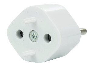 מתאם חד פעמי דו-פיני מעביר מתקע שוקו לישראלי