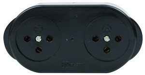 קופלונג כפול שחור (בית תקע נייד)