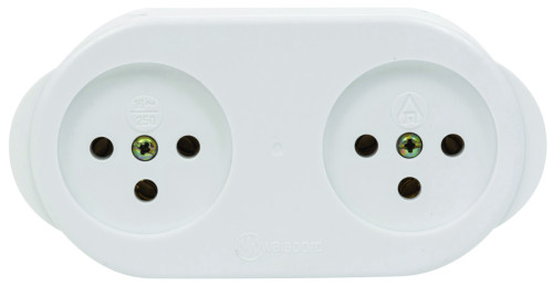 קופלונג כפול לבן (בית תקע נייד)