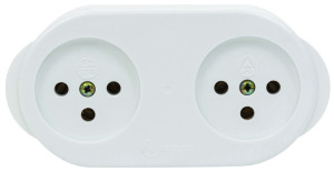 קופלונג כפול לבן (בית תקע נייד)