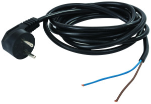 כבל 2X1.5 + תקע יצוק באורך 3.0 מ’ שחור(לכלי עבודה)